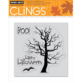 Hero Arts - Clings - Halloween - Repositionable Rubber Stamps - So Scary - Set of Four
