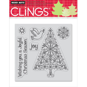 Hero Arts - Clings - Christmas - Repositionable Rubber Stamps - Joyful Christmas Season - Set of Six