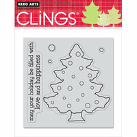 Hero Arts - Clings - Christmas - Repositionable Rubber Stamps - Color Your Own - Set of Five