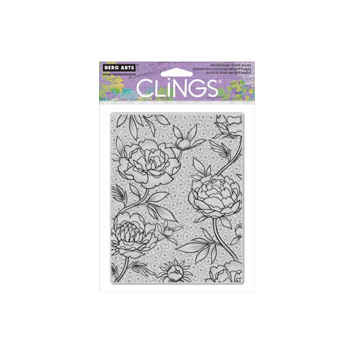 Hero Arts - Clings - Repositionable Rubber Stamps - Large Flower Background