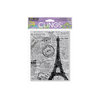 Hero Arts - Clings - Repositionable Rubber Stamps - Newspaper Eiffel Tower