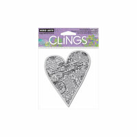 Hero Arts - Clings - Repositionable Rubber Stamps - Newspaper Heart