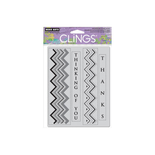 Hero Arts - Clings - Repositionable Rubber Stamps - Zig Zag Thanks