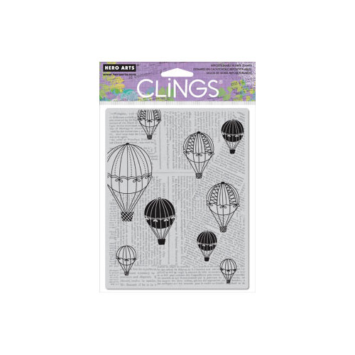 Hero Arts - Clings - Repositionable Rubber Stamps - Balloon Ride