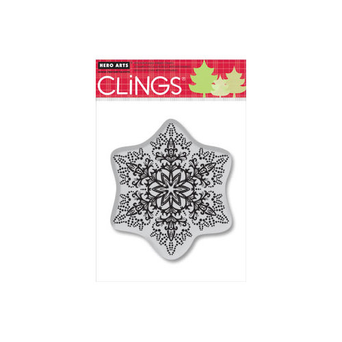Hero Arts - Clings - Christmas - Repositionable Rubber Stamps - Dotted Snowflake