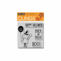 Hero Arts - Clings - Halloween - Repositionable Rubber Stamps - Girl with Balloon