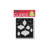 Hero Arts - Clings - Christmas - Repositionable Rubber Stamps - Snowflakes and Ornaments