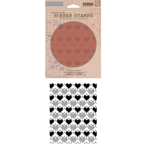 Hero Arts - BasicGrey - Soleil Collection - Repositionable Rubber Stamps - Heart Background
