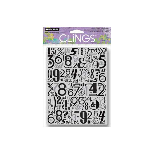 Hero Arts - Clings - Repositionable Rubber Stamps - Number Pattern