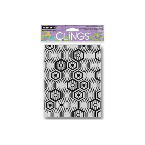 Hero Arts - Clings - Repositionable Rubber Stamps - Hexagon Background