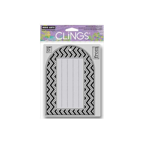 Hero Arts - Clings - Repositionable Rubber Stamps - Patterned Tag