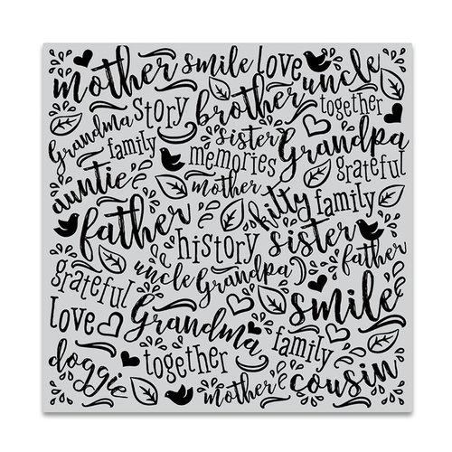 Hero Arts - Clings - Repositionable Rubber Stamps - Family Word Bold Prints