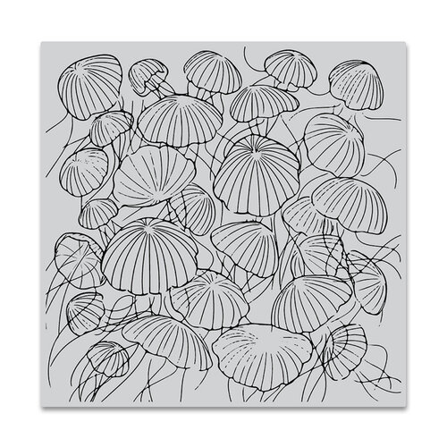 Hero Arts - Clings - Repositionable Rubber Stamps - Jellyfish Party Bold Prints