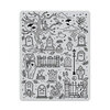 Hero Arts - Clings - Repositionable Rubber Stamps - Halloween Scene Background