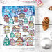 Hero Arts - Christmas - Clings - Repositionable Rubber Stamps - Winter Village Peek-A-Boo
