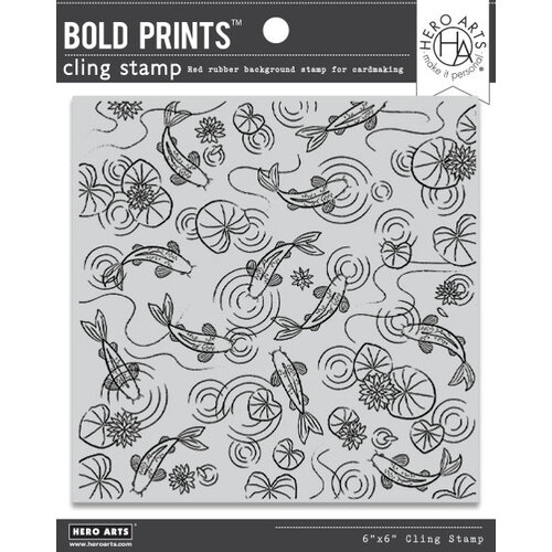 Hero Arts - Clings - Repositionable Rubber Stamps - Koi Pond Bold Prints