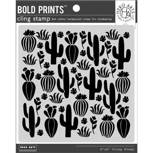 Hero Arts - Clings - Repositionable Rubber Stamps - Cactus Bold Prints