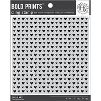 Hero Arts - Clings - Repositionable Rubber Stamps - Mini Hearts Bold Prints