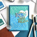 Hero Arts - Clings - Repositionable Rubber Stamps -Aqua Texture Bold Prints