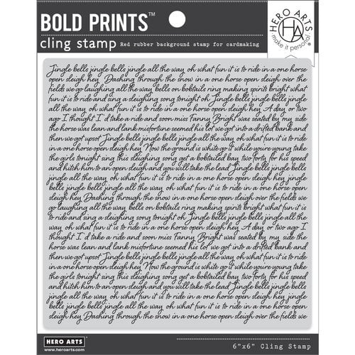 Hero Arts - Clings - Repositionable Rubber Stamps - Jingle Bells Script Bold Prints