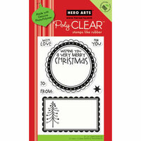Hero Arts - Poly Clear - Christmas - Clear Acrylic Stamps - Large Christmas Tags
