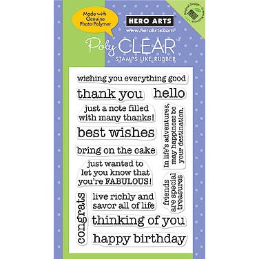 Hero Arts - Poly Clear - Clear Acrylic Stamps - Essential Messages