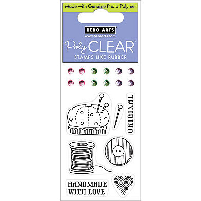 Hero Arts - Sparkle Clear - Clear Acrylic Stamps - Sew Original, CLEARANCE