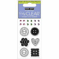 Hero Arts - Sparkle Clear - Clear Acrylic Stamps - Patterned Buttons