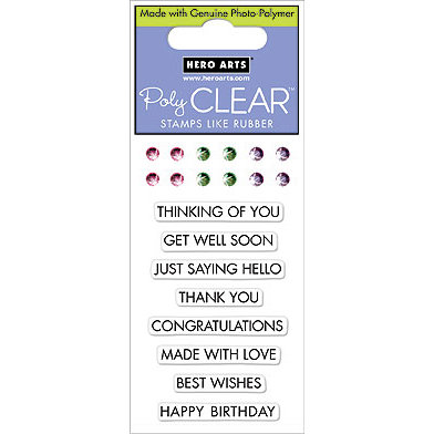 Hero Arts - Sparkle Clear - Clear Acrylic Stamps - Classic Messages