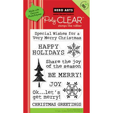 Hero Arts - Poly Clear - Christmas - Clear Acrylic Stamps - Get Merry