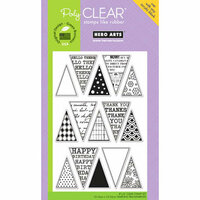 Hero Arts - Poly Clear - Clear Acrylic Stamps - Friendly Flags