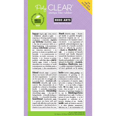 Hero Arts - Poly Clear - Clear Acrylic Stamps - Dictionary Greeting