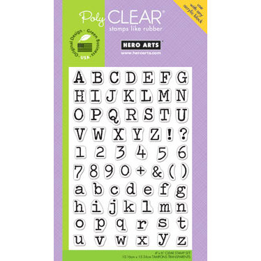 Hero Arts - Poly Clear - Clear Acrylic Stamps - Typewriter Letters