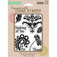 Hero Arts - BasicGrey - Sweet Threads Collection - Poly Clear - Clear Acrylic Stamps - Thank You