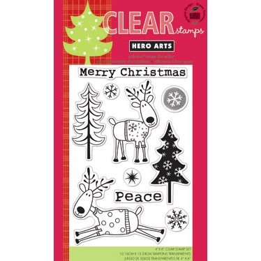 Hero Arts - Poly Clear - Christmas - Clear Acrylic Stamps - Christmas Reindeer
