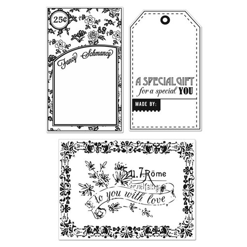 Hero Arts - BasicGrey - Lucille Collection - Poly Clear - Clear Acrylic Stamps - Fancy Schmancy