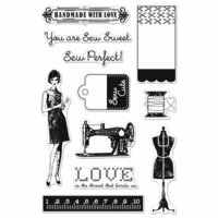 Hero Arts - BasicGrey - Lucille Collection - Poly Clear - Clear Acrylic Stamps - Sew Perfect