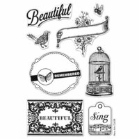 Hero Arts - BasicGrey - Serenade Collection - Poly Clear - Clear Acrylic Stamps - Beautiful