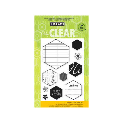 Hero Arts - Poly Clear - Clear Acrylic Stamps - Clear Hexagons