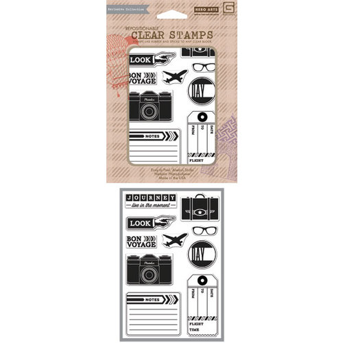 Hero Arts - BasicGrey - Carte Postale Collection - Poly Clear - Clear Acrylic Stamps - Journey