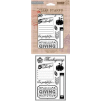 Hero Arts - BasicGrey - Persimmon Collection - Poly Clear - Clear Acrylic Stamps - Thankful