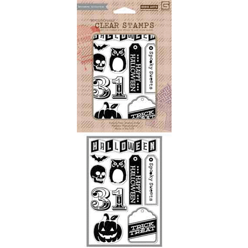 Hero Arts - BasicGrey - Persimmon Collection - Poly Clear - Clear Acrylic Stamps - Halloween 31