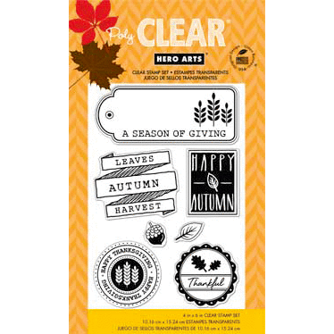 Hero Arts - Poly Clear - Clear Acrylic Stamps - Leaves Autumn