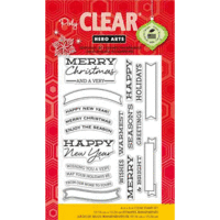 Hero Arts - Poly Clear - Clear Acrylic Stamps - Banners and Messages