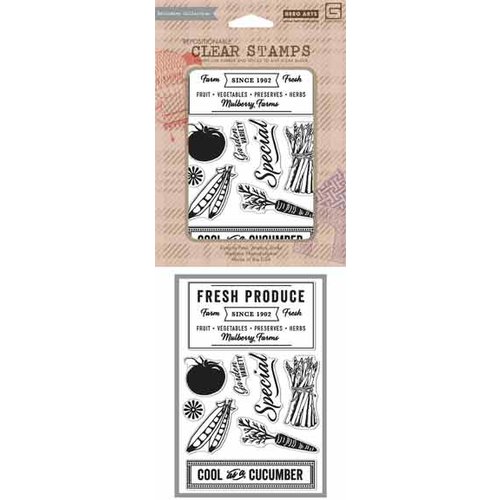 Hero Arts - BasicGrey - Herbs N Honey Collection - Clear Acrylic Stamps - Cool as a Cucumber