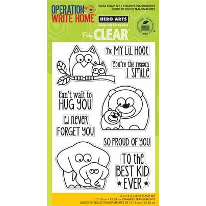 Hero Arts - Operation Write Home - Poly Clear - Clear Acrylic Stamps - Lil Hoot
