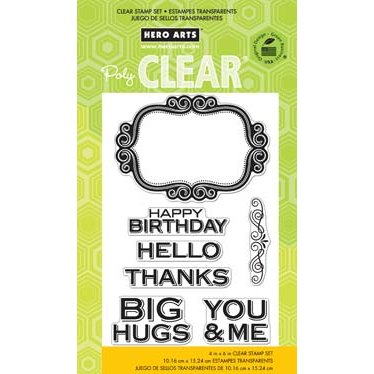 Hero Arts - Operation Write Home - Poly Clear - Clear Photopolymer Stamps - Happy Birthday Scroll