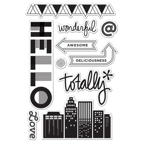 Hero Arts - BasicGrey - Second City Collection - Clear Acrylic Stamps - Totally