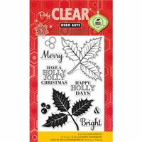 Hero Arts - Poly Clear - Christmas - Clear Acrylic Stamps - Holly Jolly