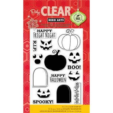 Hero Arts - Poly Clear - Halloween - Clear Acrylic Stamps - Fright Night